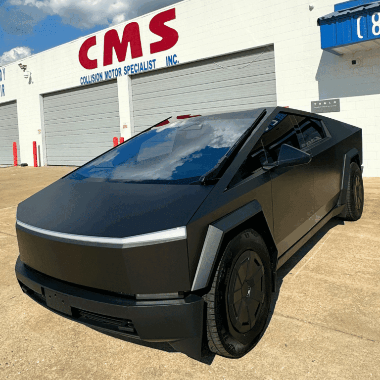 tesla cybertruck repaired at collision motor specialist in houston