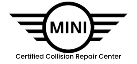 mini certified collision repair logo for body shops - houston